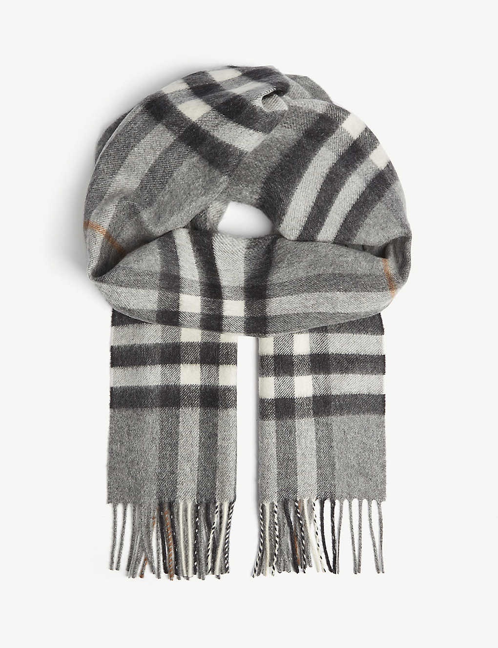 Giant check cashmere scarf - 1