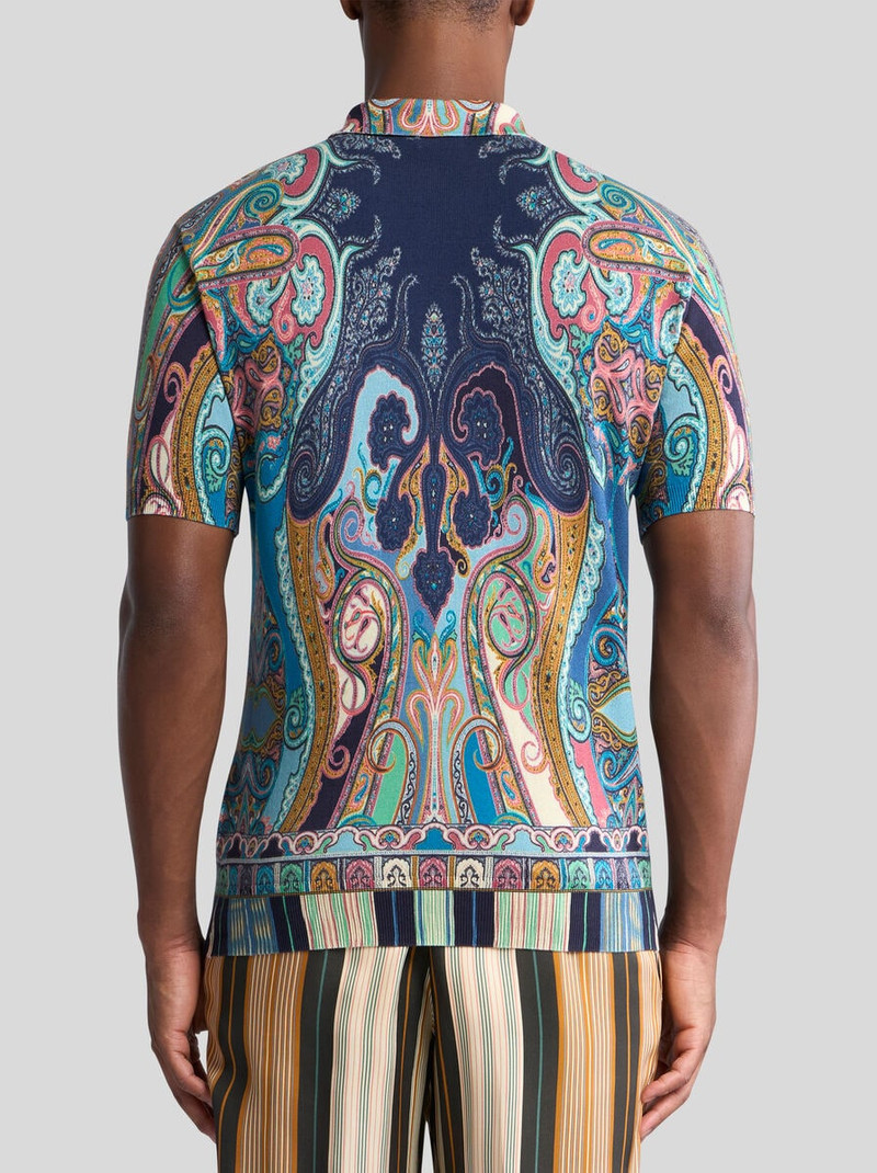 MULTICOLOURED COTTON PAISLEY POLO SHIRT 4