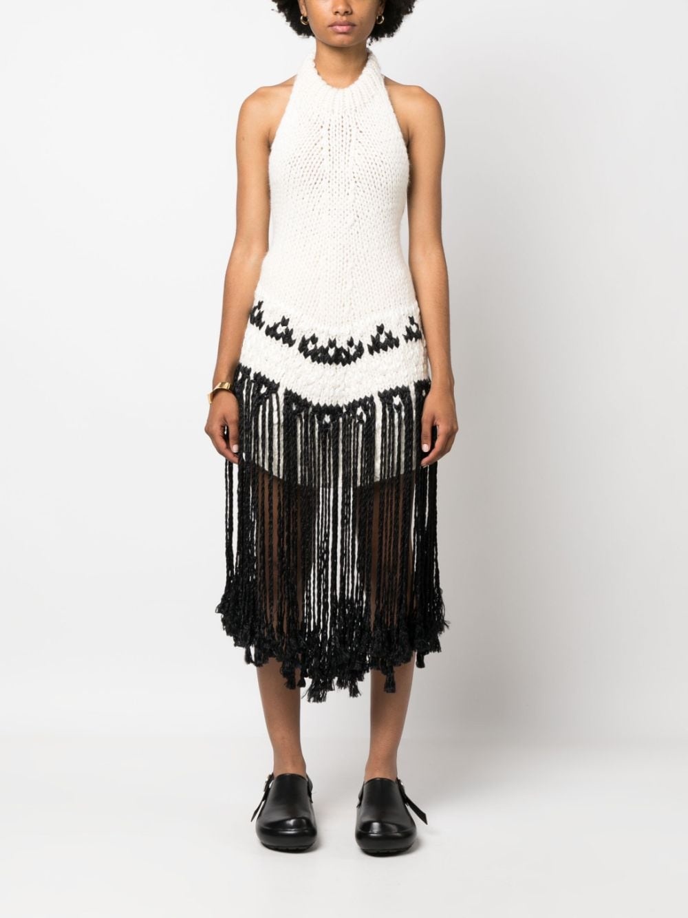 fringed knit halterneck top - 2