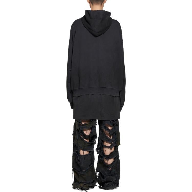 Balenciaga DIY College Hoodie 'Black' 744463TOVK21055 - 4