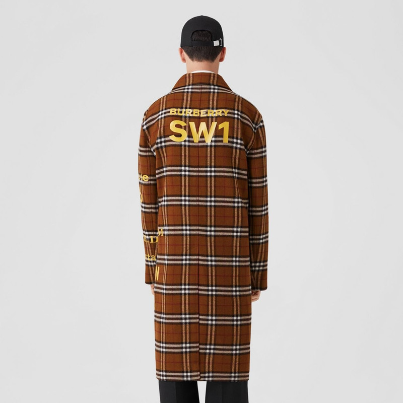 Horseferry Print Check Wool Car Coat 4