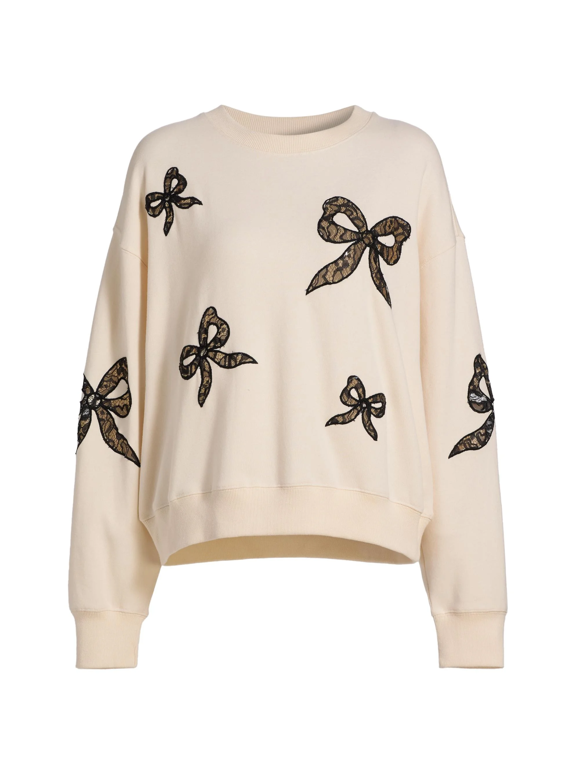 Women's Linetta Lace Bow Sweater - Cream - 1