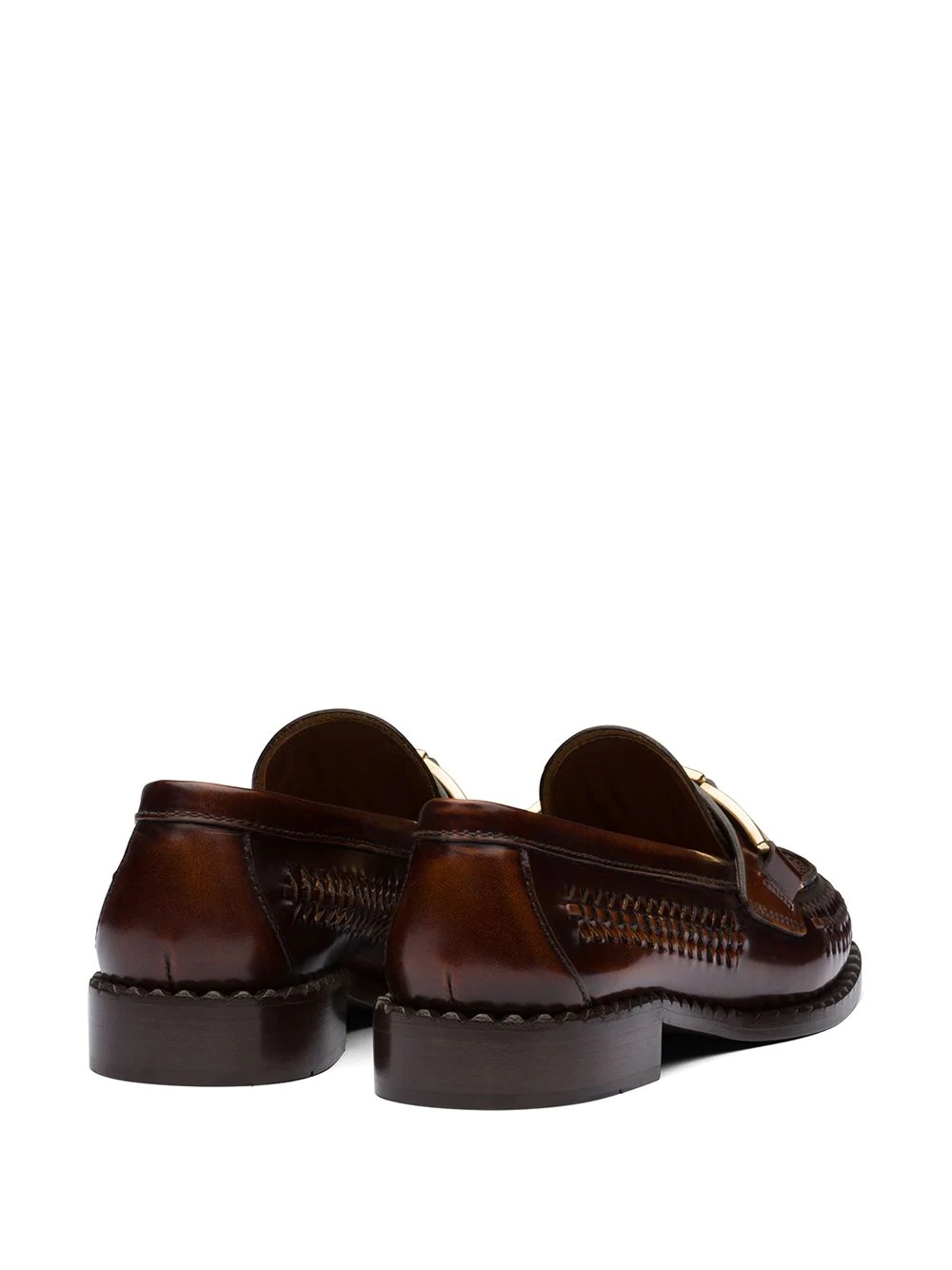 buckled woven loafers - 3