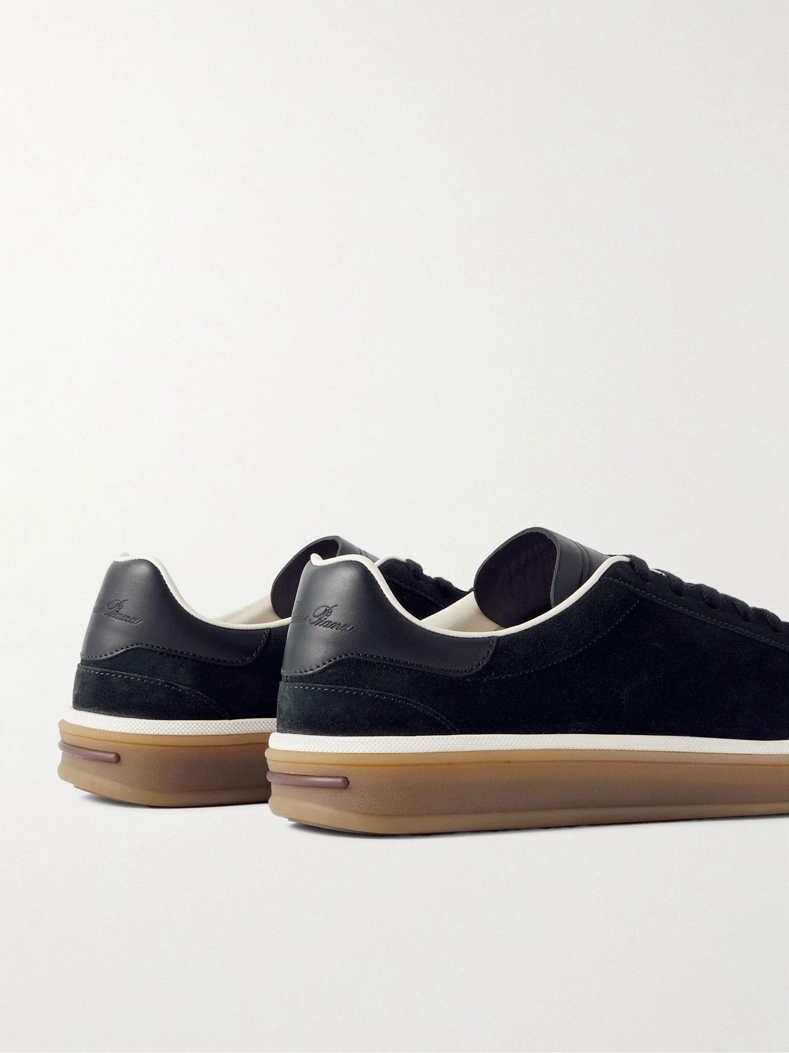 Tennis Walk Leather-Trimmed Suede Sneakers Midnight blue - 5