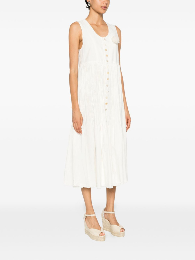 pleated floral-appliqué dress 3