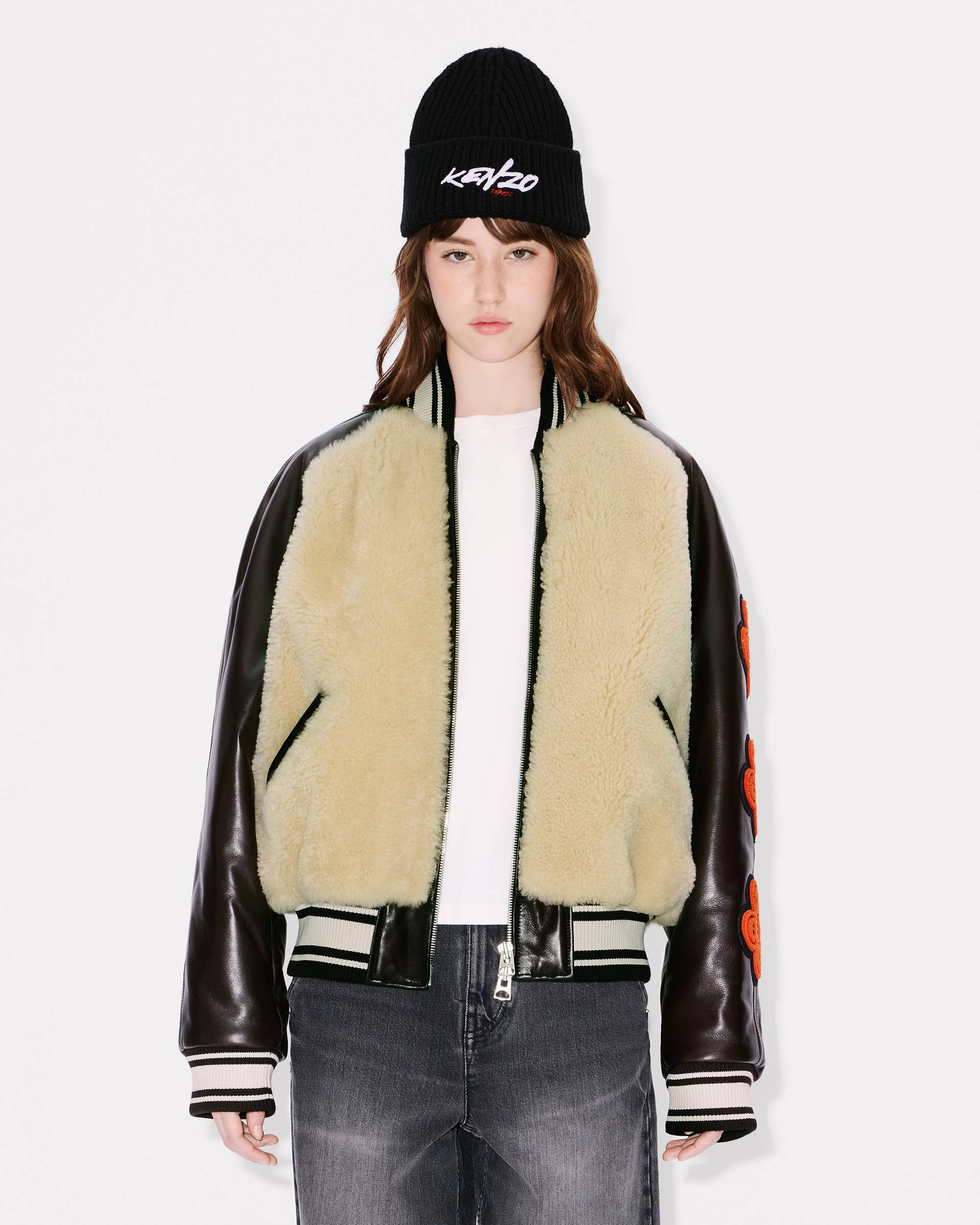 'Kenzo x Futura 2000' genderless shearling varsity - 4