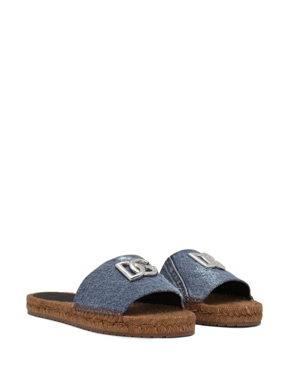 logo-plaque denim espadrilles - 2