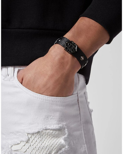 PHILIPP PLEIN Hexagon Studded Leather Bracelet outlook