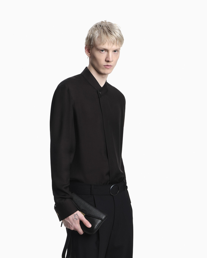 EMPORIO ARMANI TROUSERS WITH PLEATS AND BELT IN STRETCH WOOL CANVAS outlook