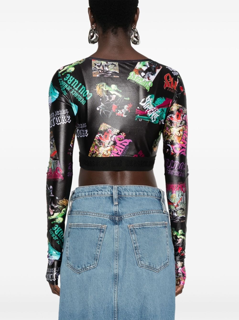 graphic-print cropped T-shirt - 4