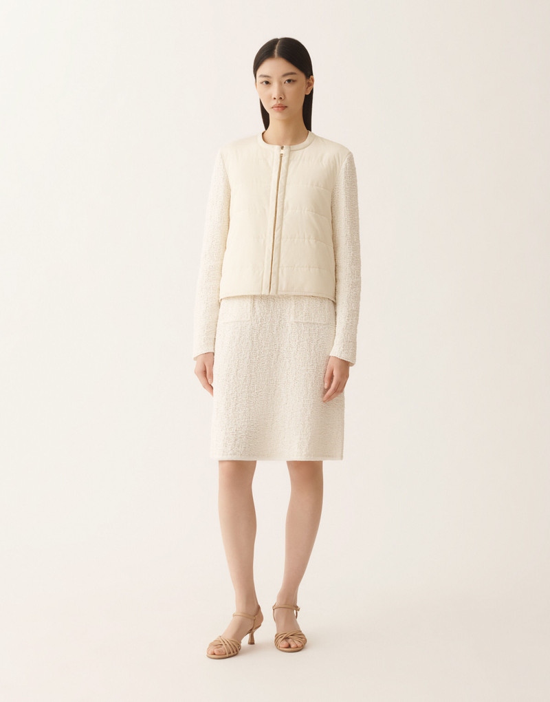 Cotton tweed bomber with sequins 3