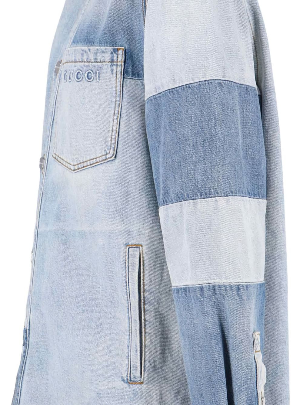 GG-jacquard denim shirt - 4