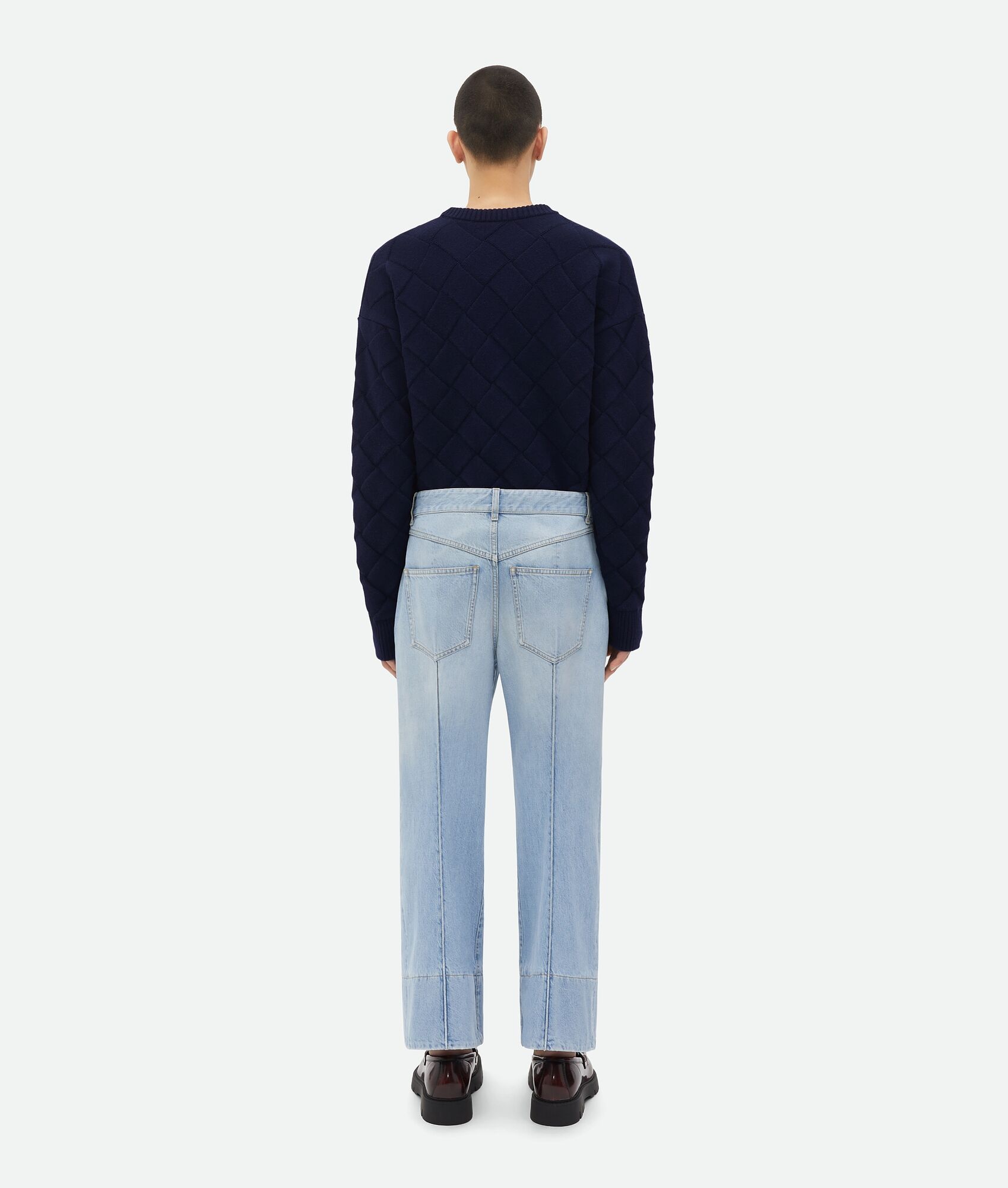 Curved Shape Light Bleached Denim - 3