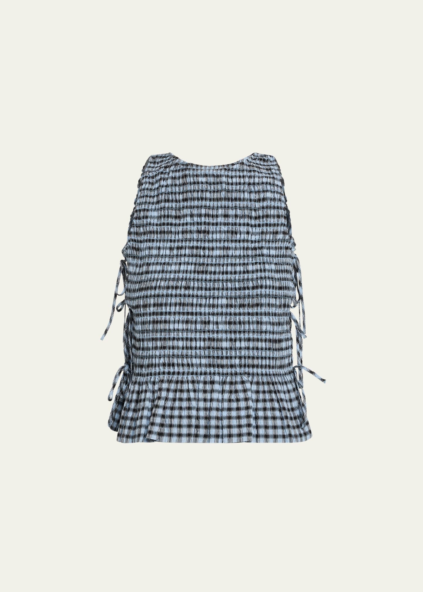 Ganni(ガニー) Seersucker Check Smock Top レディース  34 中古 古着 0142 GANNI Seersucker Check Smock Top | endource