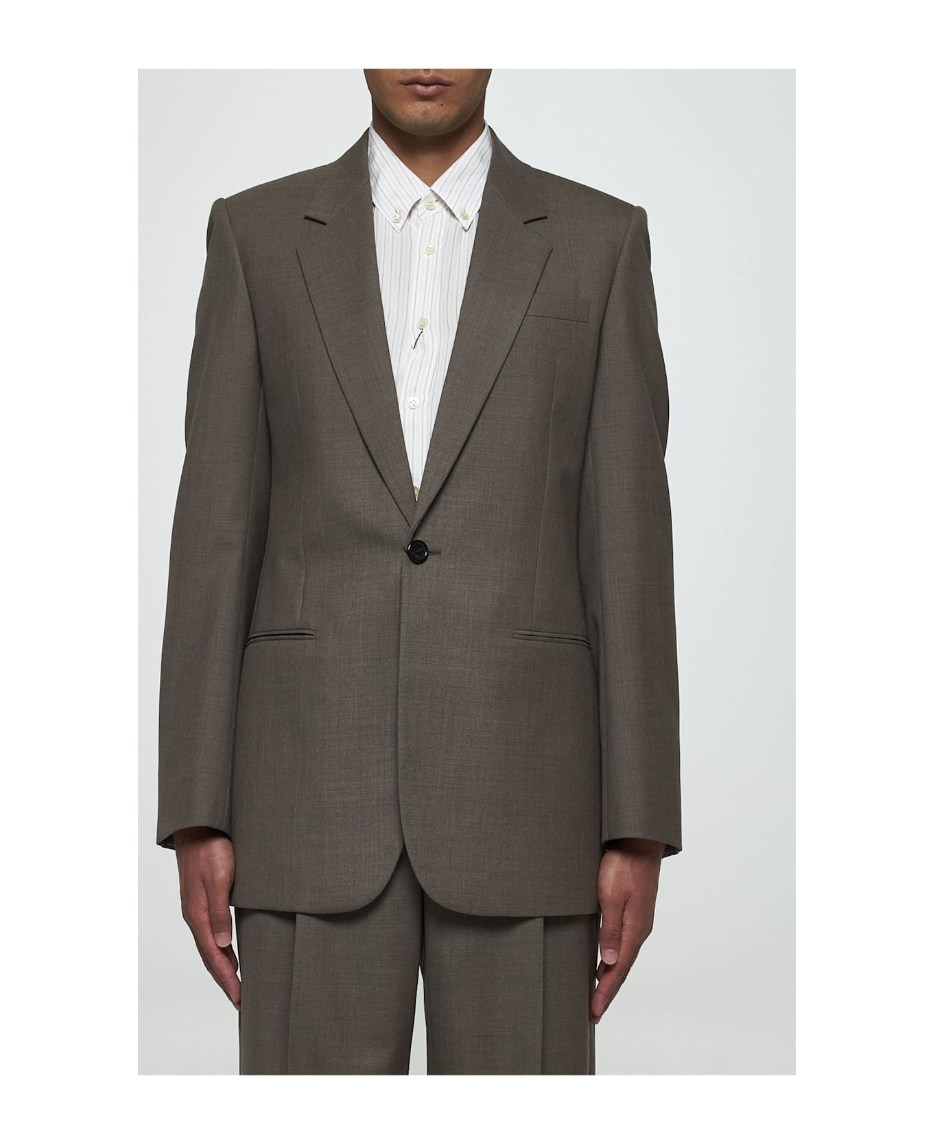 Single-breasted Wool Blazer - 3