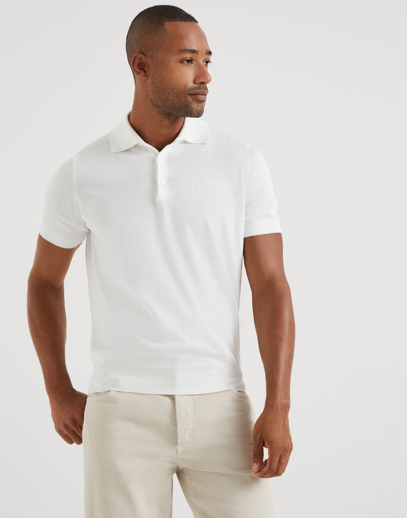 Cotton lightweight knit polo - 1