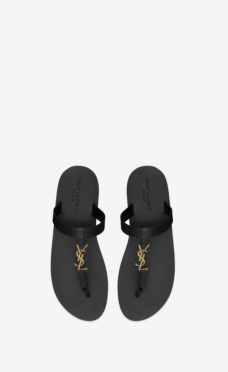 SAINT LAURENT cassandre slides in smooth leather outlook