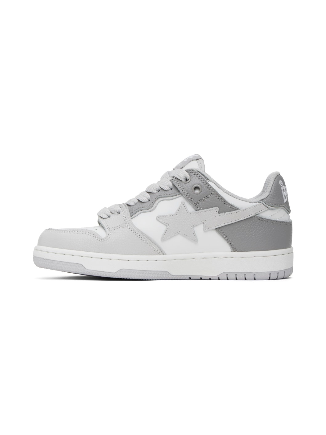 White & Gray Sk8 Sta #5 Sneakers - 3