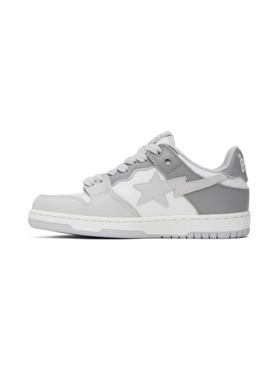 A BATHING APE® White & Gray Sk8 Sta #5 Sneakers outlook