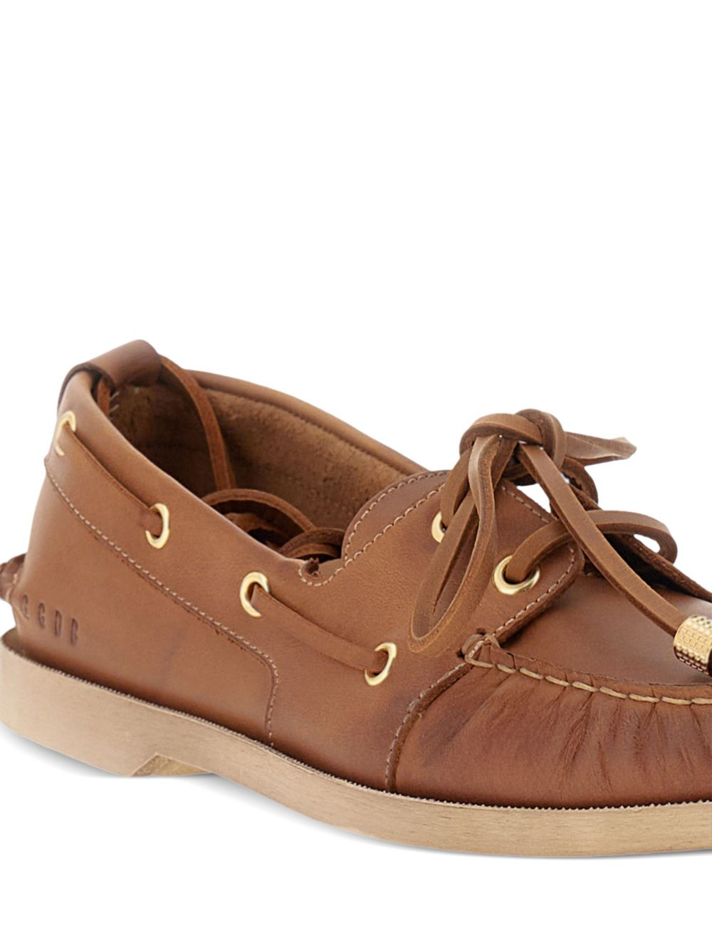 leather lace-up loafers - 3