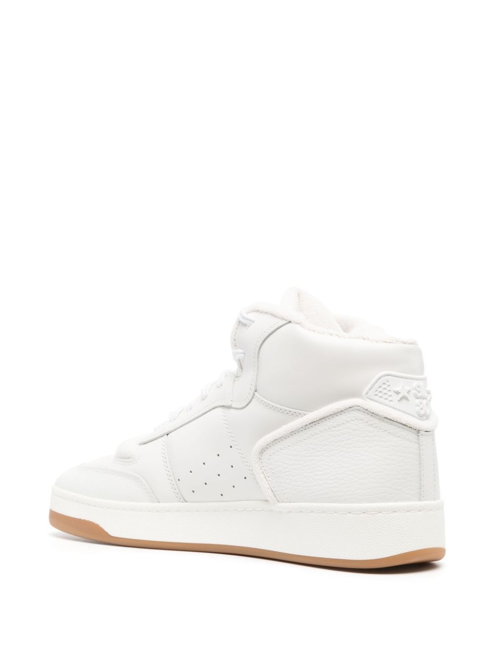 high-top leather sneakers - 3