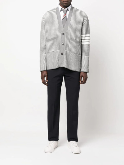 Thom Browne 4-Bar V-neck cardigan outlook