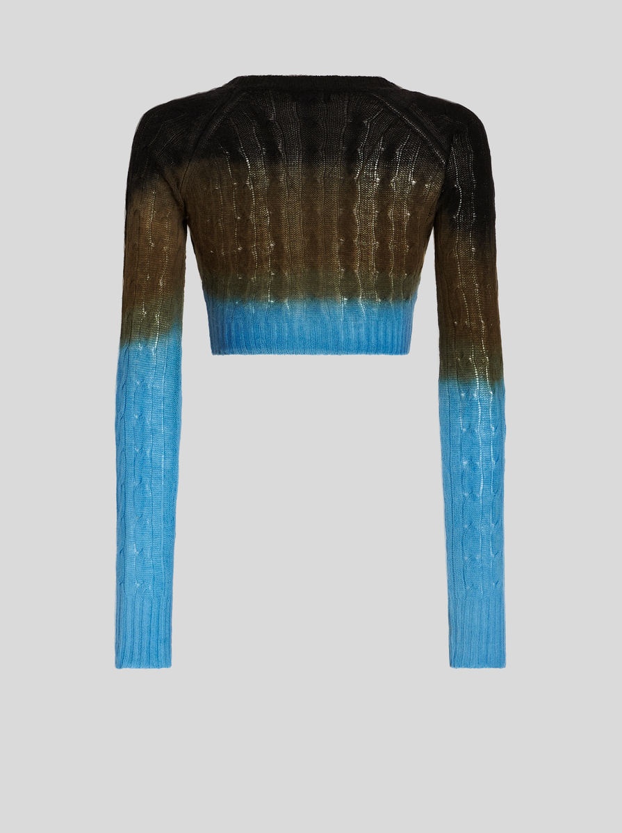 COLOUR SHADED WOOL CROPPED JUMPER - 6