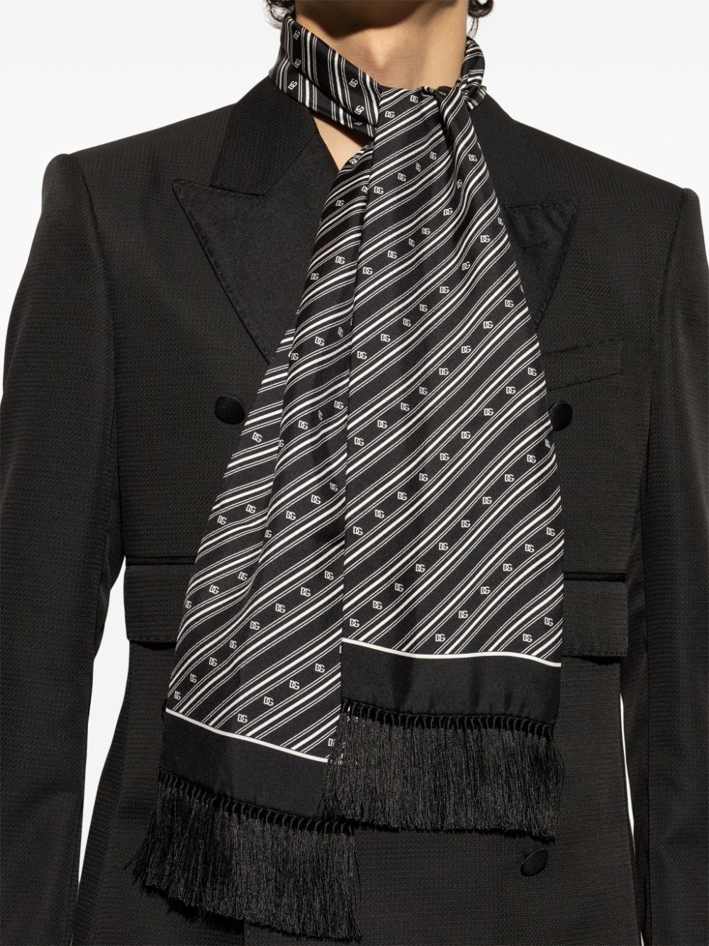 striped silk scarf - 4