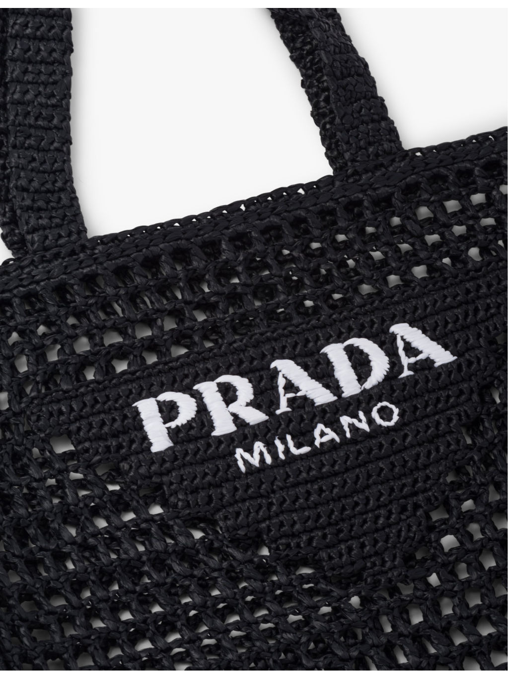 Brand-embroidered crochet tote bag - 4