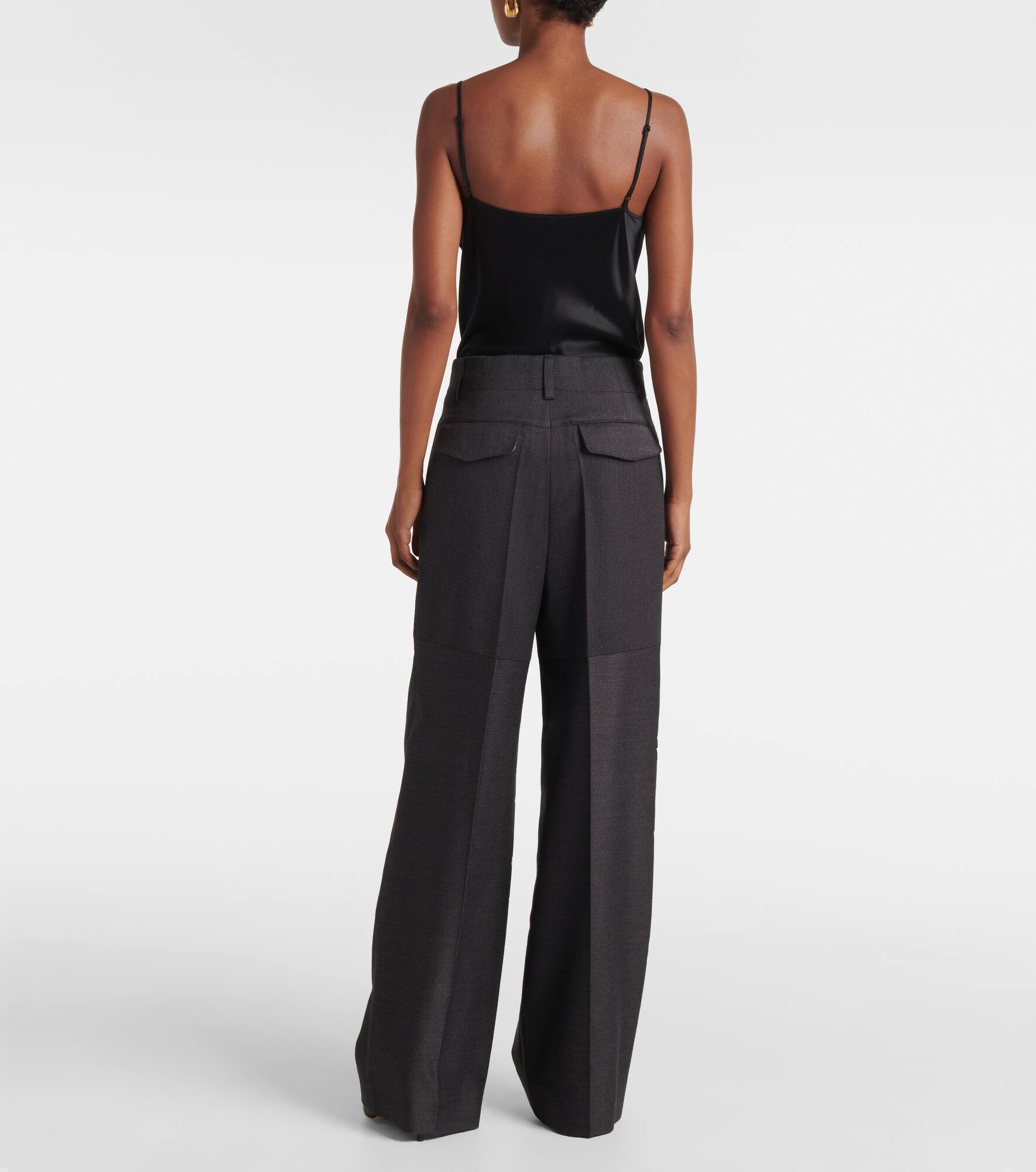 Paneled wool wide-leg pants - 3