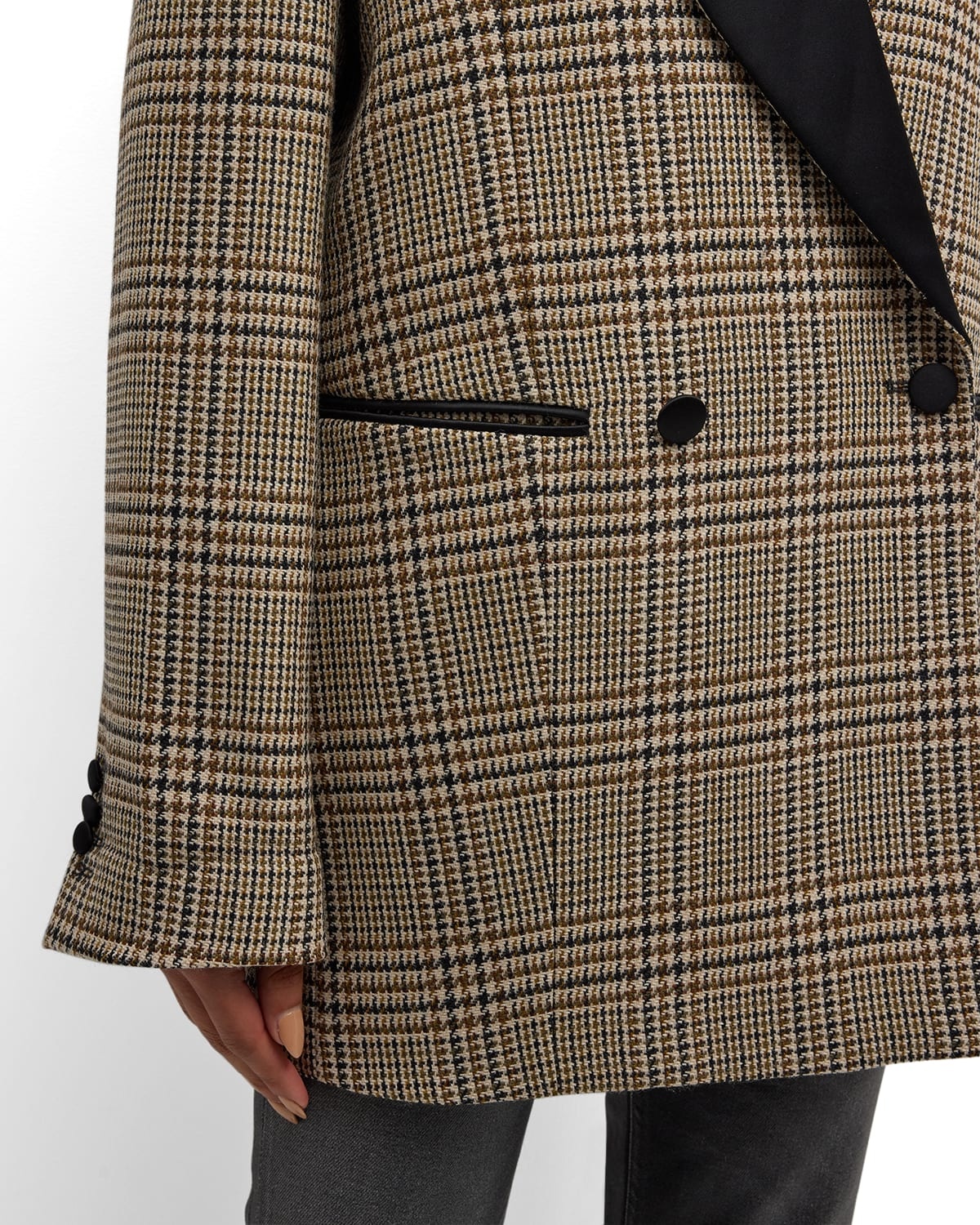 Graphic Elegance Houndstooth Plaid Jacket - 5