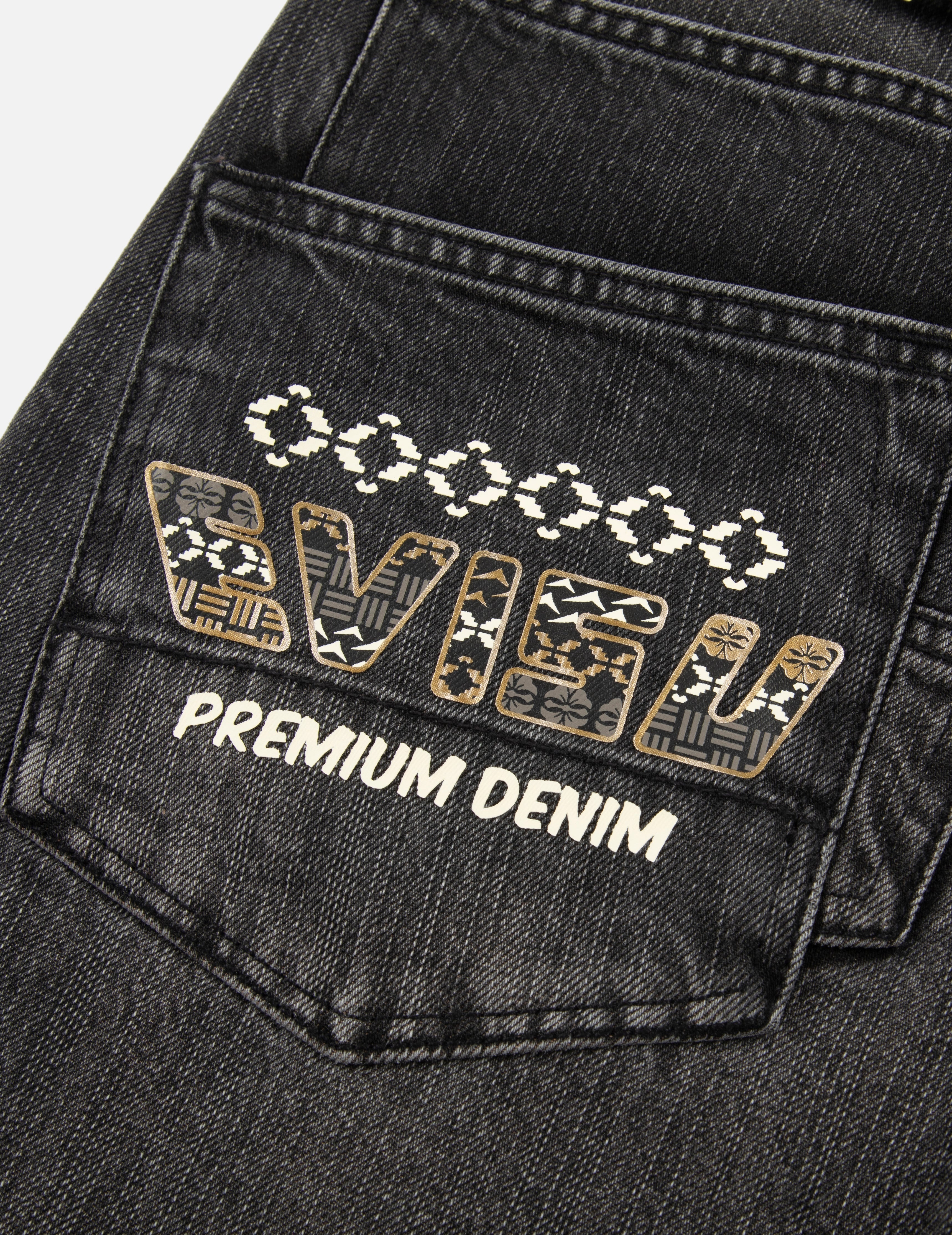 Distressed Studded Daicock and Fair Isle Snowflake Printed Pocket Fashion Fit Jeans - 3