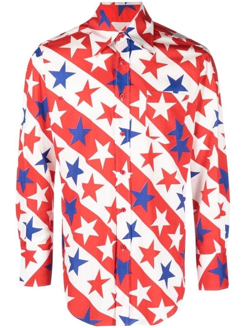 star-print long-sleeve shirt - 1