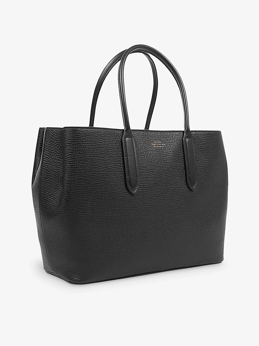 【SMYTHSON】Ludlow Small◆レザー◆エンボスロゴ トートバッグ Small Day Tote with Zip in Ludlow in black | Smythson