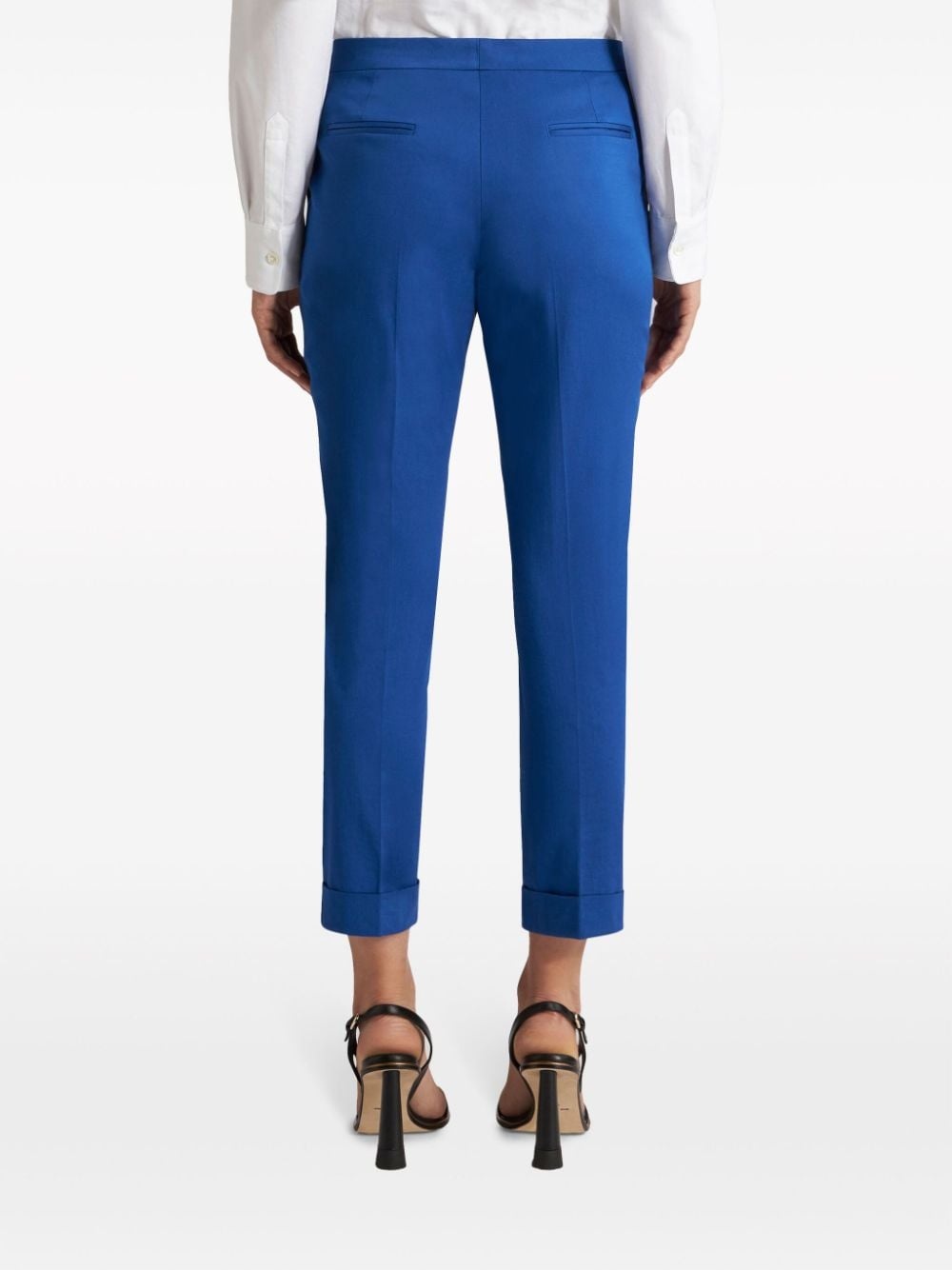 cropped stretch-cotton trousers - 4