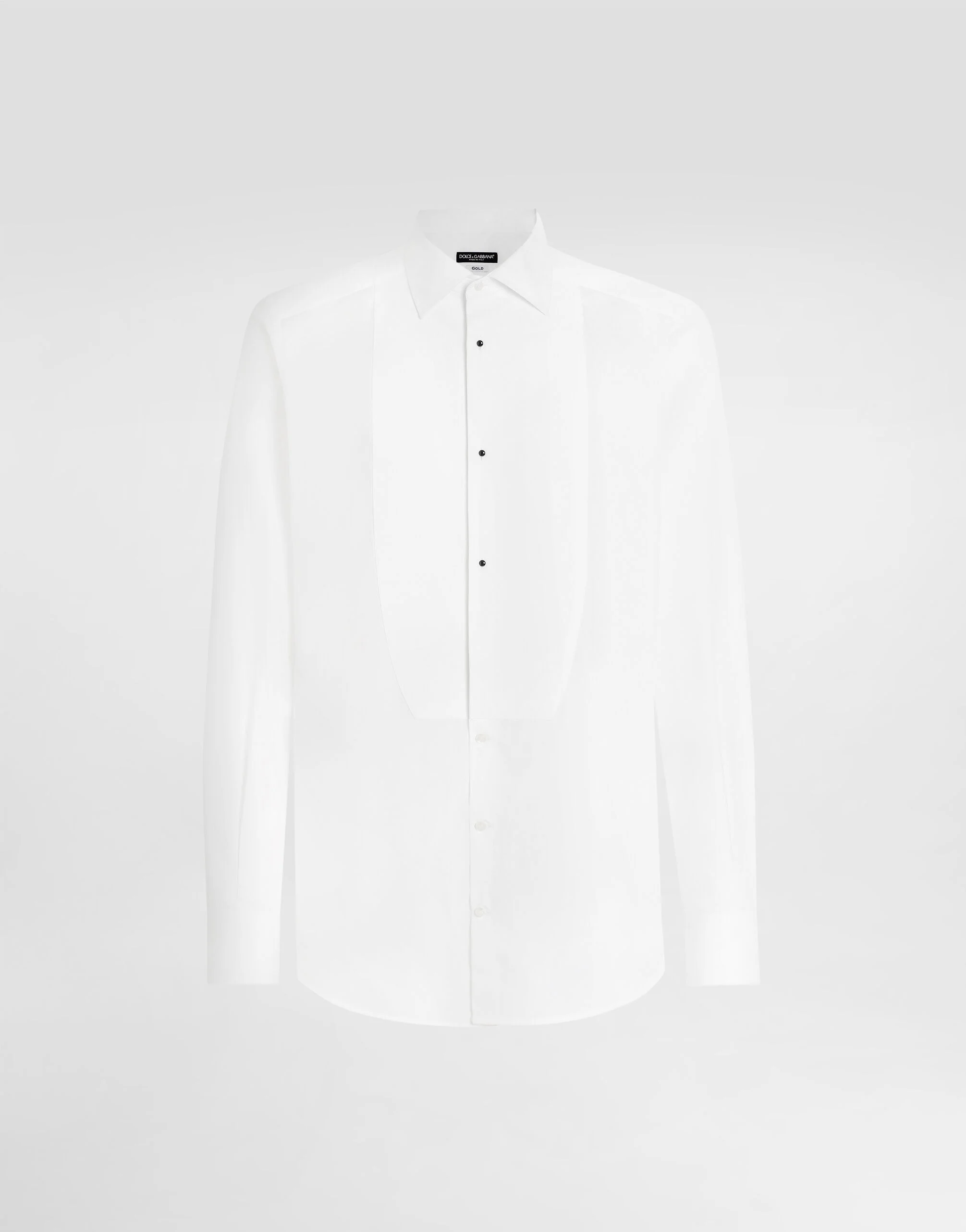 Gold fit tuxedo shirt in cotton poplin - 1