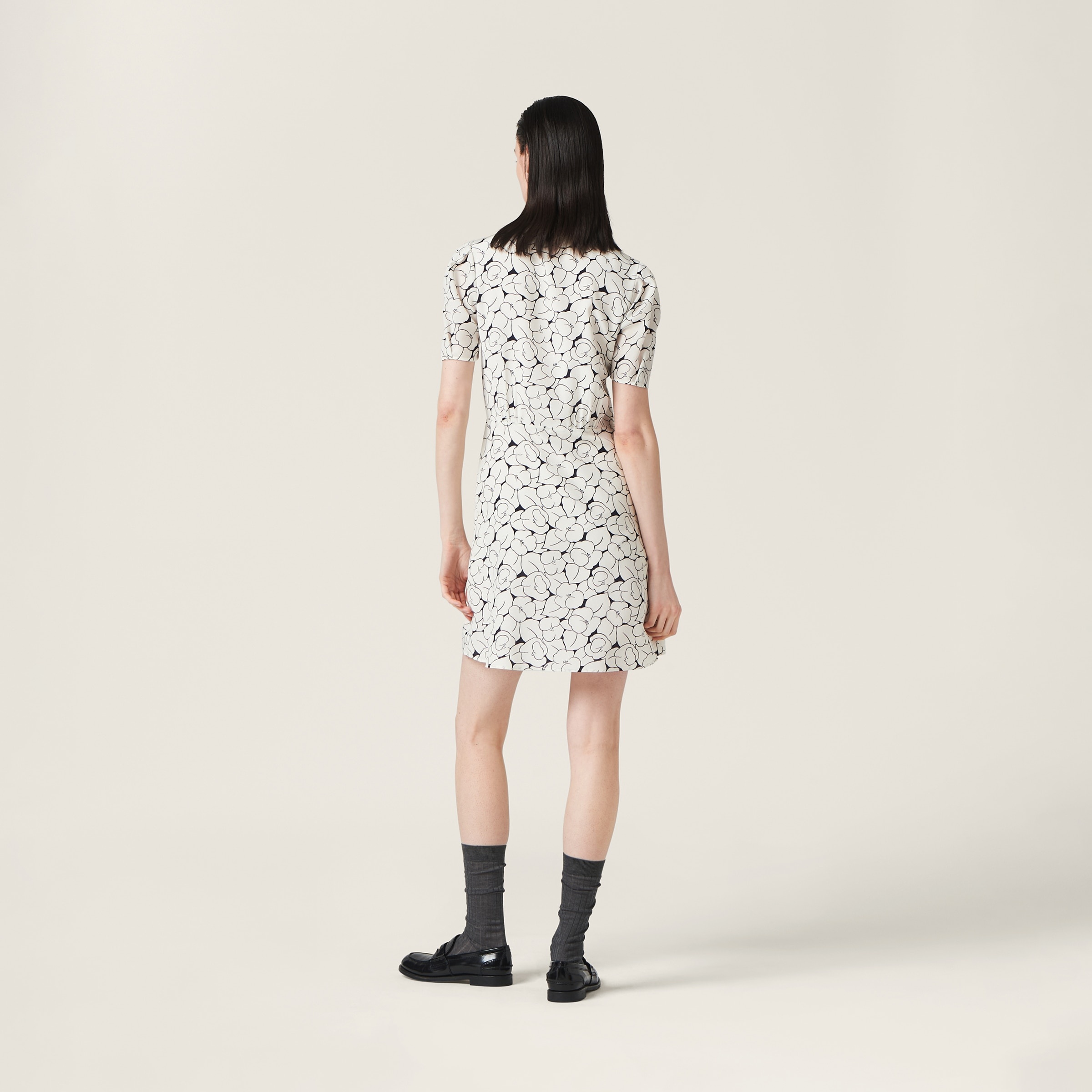 Crepe de chine floral print dress - 3