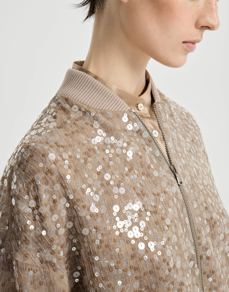 Dazzling mirage embroidery cardigan in crispy silk 4