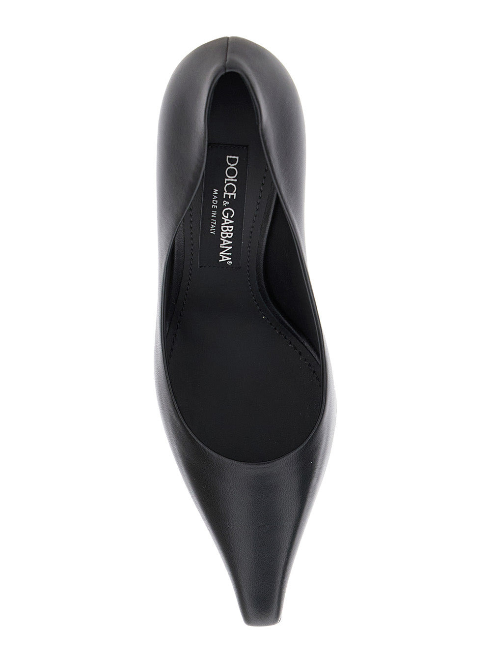 Dolce & Gabbana Women Black Pointed Pumps With Dg Detail In Leather Woman - 4
