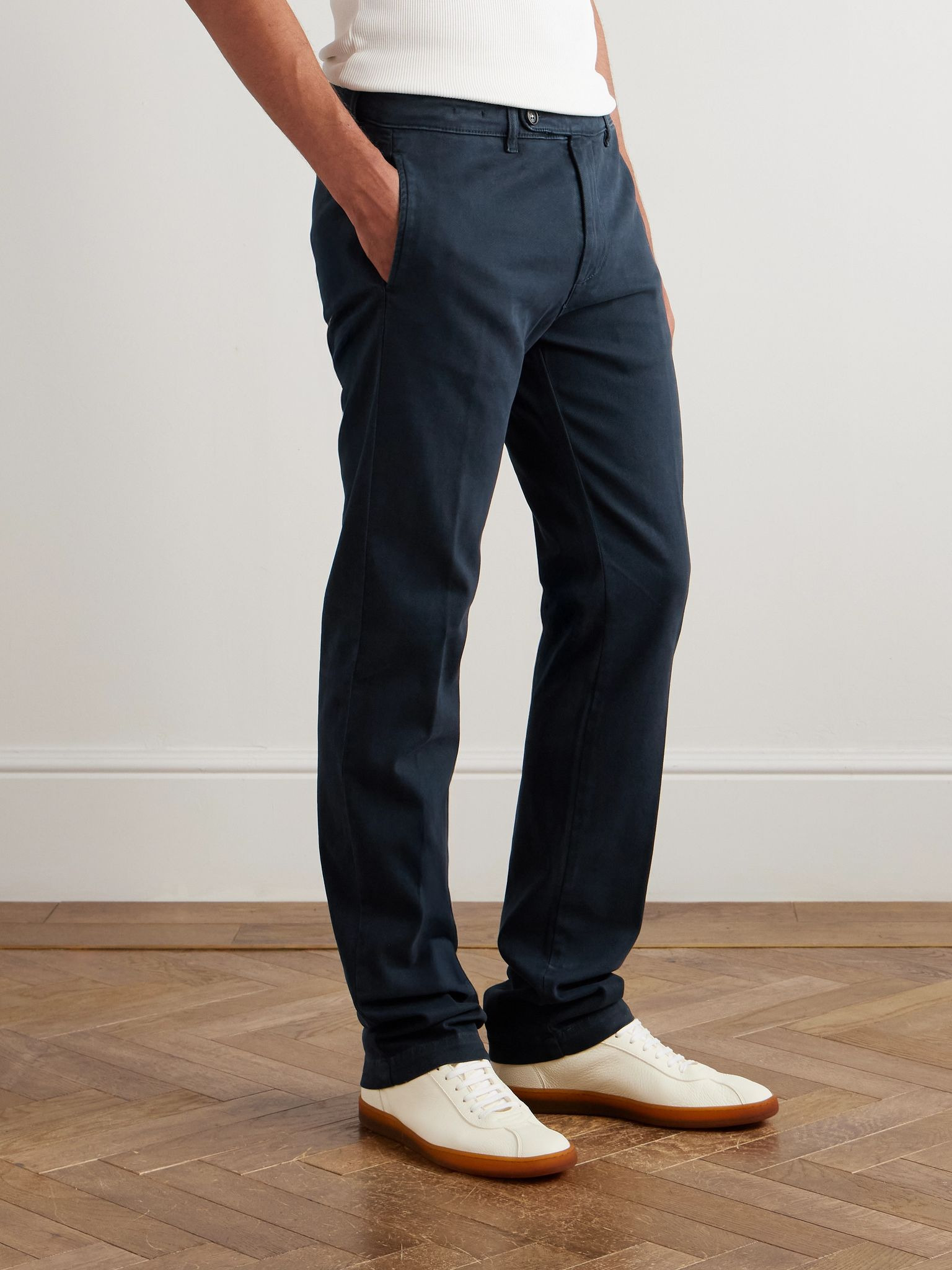 Winch2 Straight-Leg Cotton-Blend Twill Trousers Navy - 3