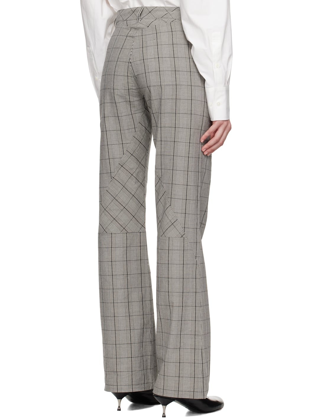 Black & White Moto Cut Trousers - 3