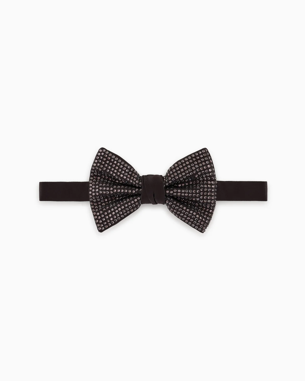 SILK AND RHINESTONE KNOTTED BOW TIE - 1