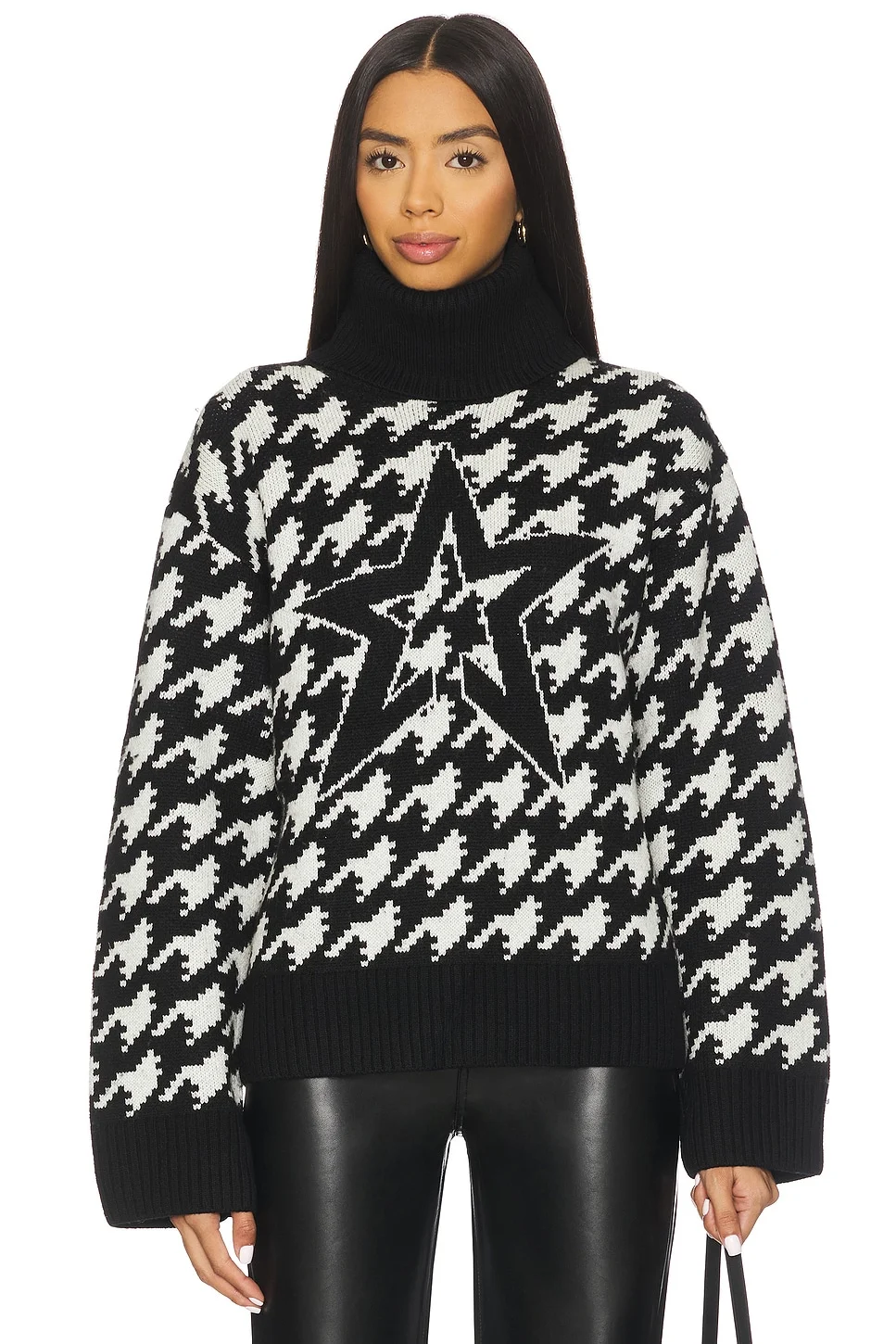 Chunky Houndstooth Sweater - 1