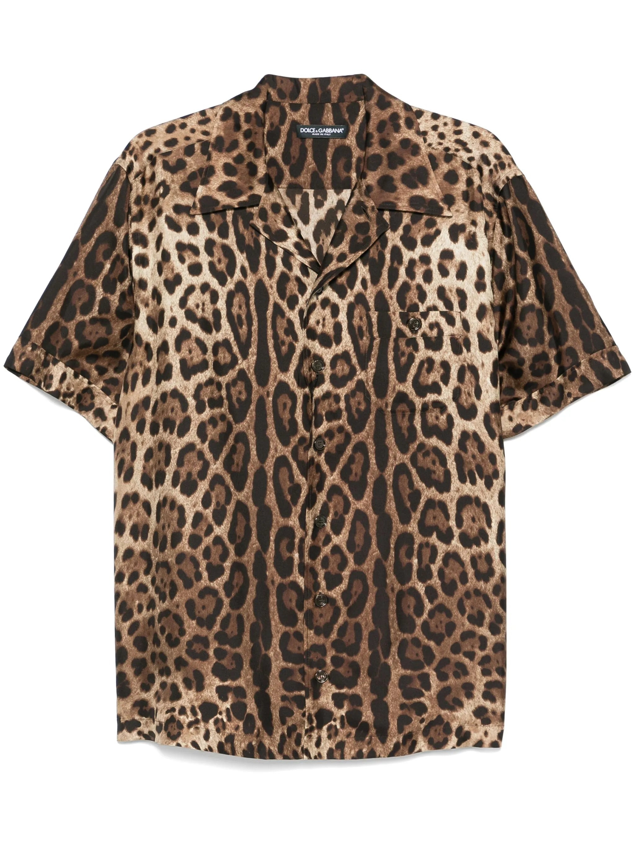 leopard-print silk shirt - 1