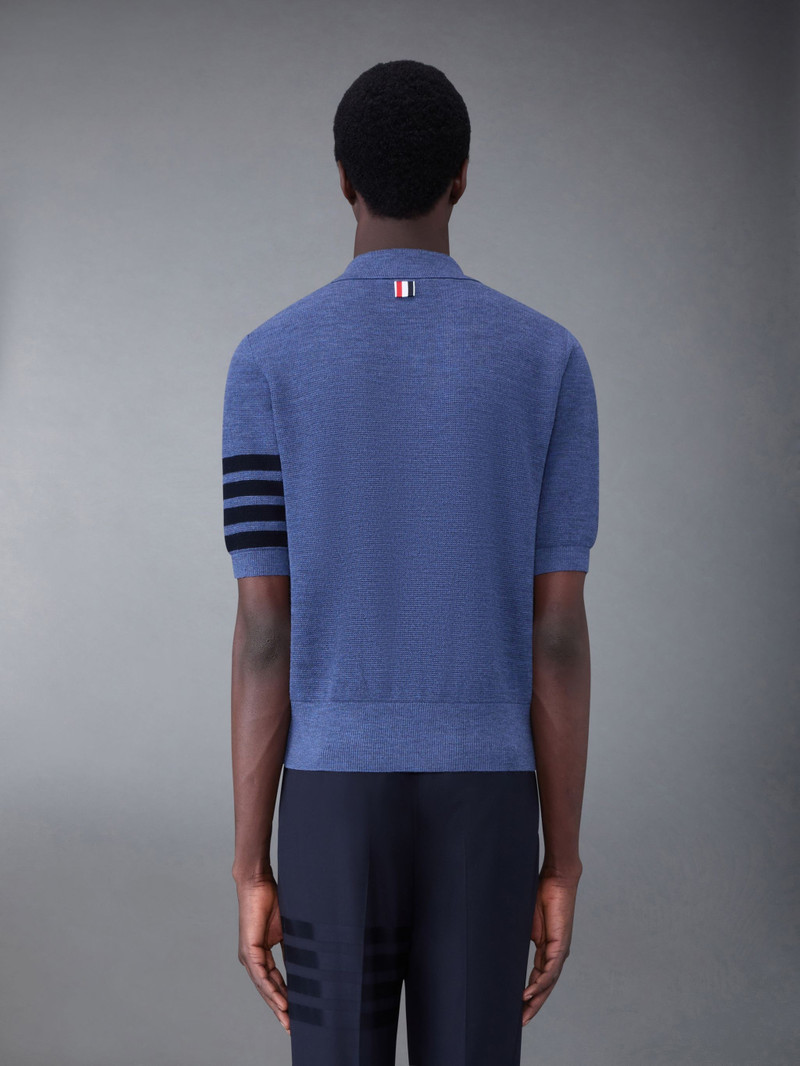Thom Browne Fine Merino Waffle 4-Bar Short Sleeve Polo outlook