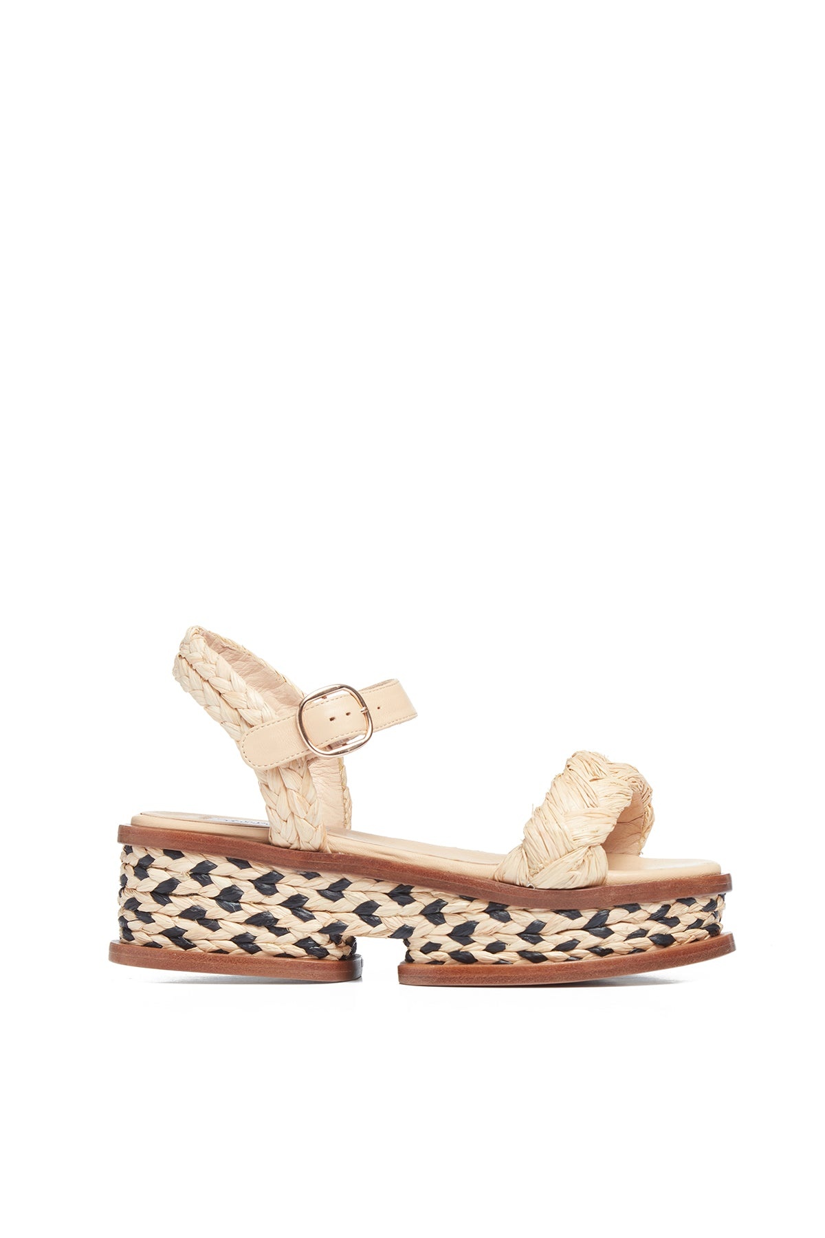 Michael Platform Sandal in Cream Raffia - 1