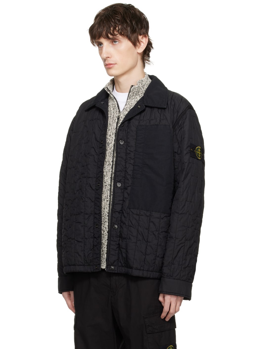 Black Quilted Jacket - 4