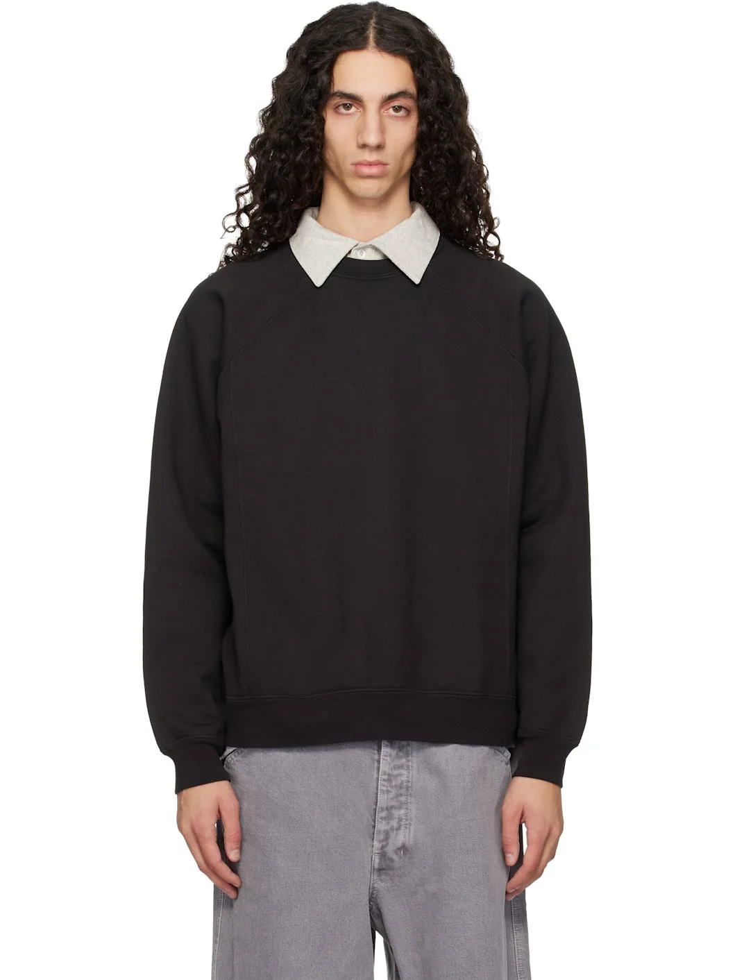 Black Heavy Gusset Crewneck Sweatshirt - 1