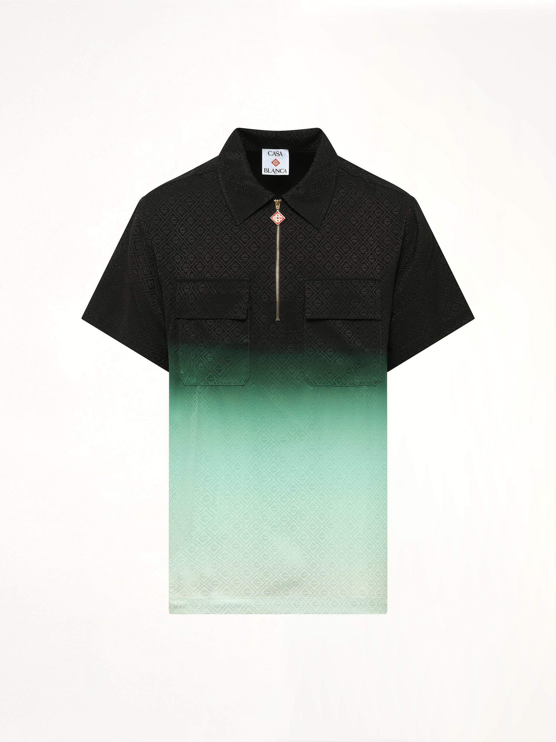 Gradient Monogram Shirt in Green - 1