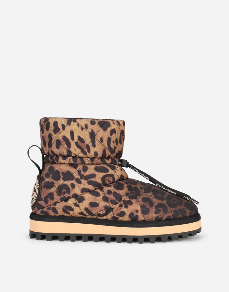 Leopard-print nylon ankle boots - 1